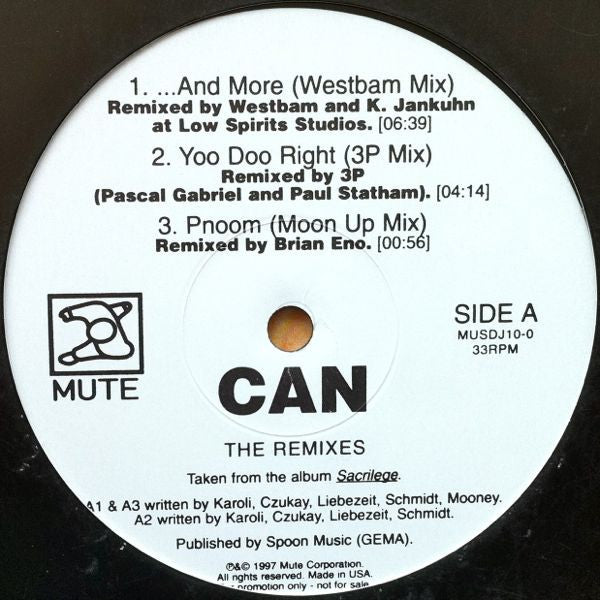 Can - The Remixes (12" VINYL) | Excellent+ (EX+) Generic--