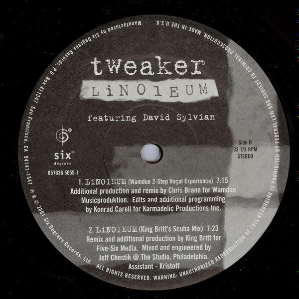 Tweaker - Linoleum (VINYL) | Near Mint (NM) Near Mint (NM)--