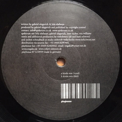 Spektrum - Kinda New (Tiefschwarz Mixes) (VINYL) | Near Mint (NM) Excellent (EX)--
