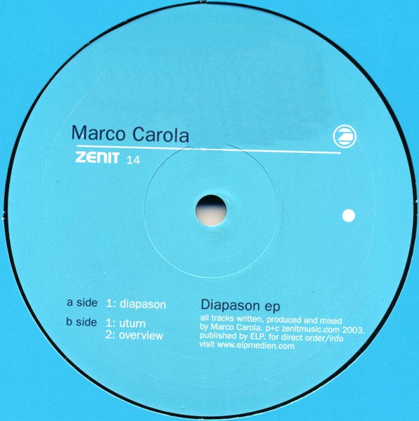 Marco Carola - Diapason EP | Very Good Plus (VG+)--
