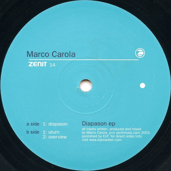 Marco Carola - Diapason EP | Very Good Plus (VG+)--