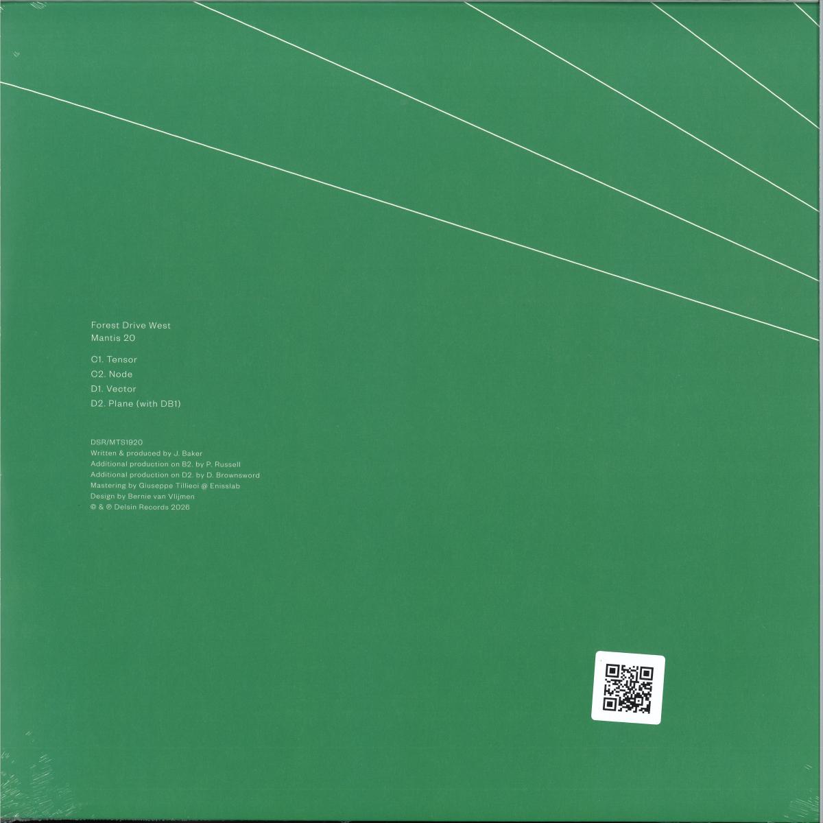 Forest Drive West - Mantis 1920 (VINYL 2xLP Delsin Records DSR/MTS1920) | NEW Mint (M) Mint (M)--