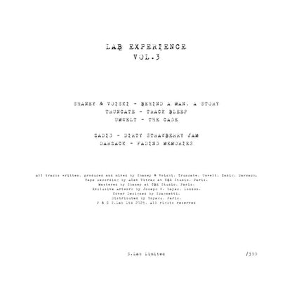 Various Artists - (PRE-ORDER TBA) Lab Experience Vol. 3 (SWIRL VINYL 12") | Mint (M) Mint (M)--