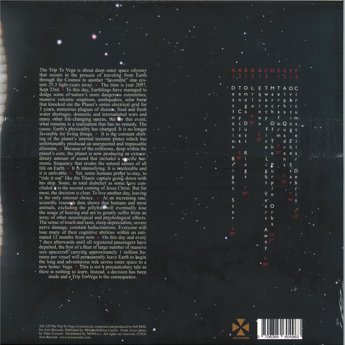 Jeff Mills - THE TRIP TO VEGA LP (VINYL 3xLP Axis Records AX129) | NEW Mint (M) Mint (M)--