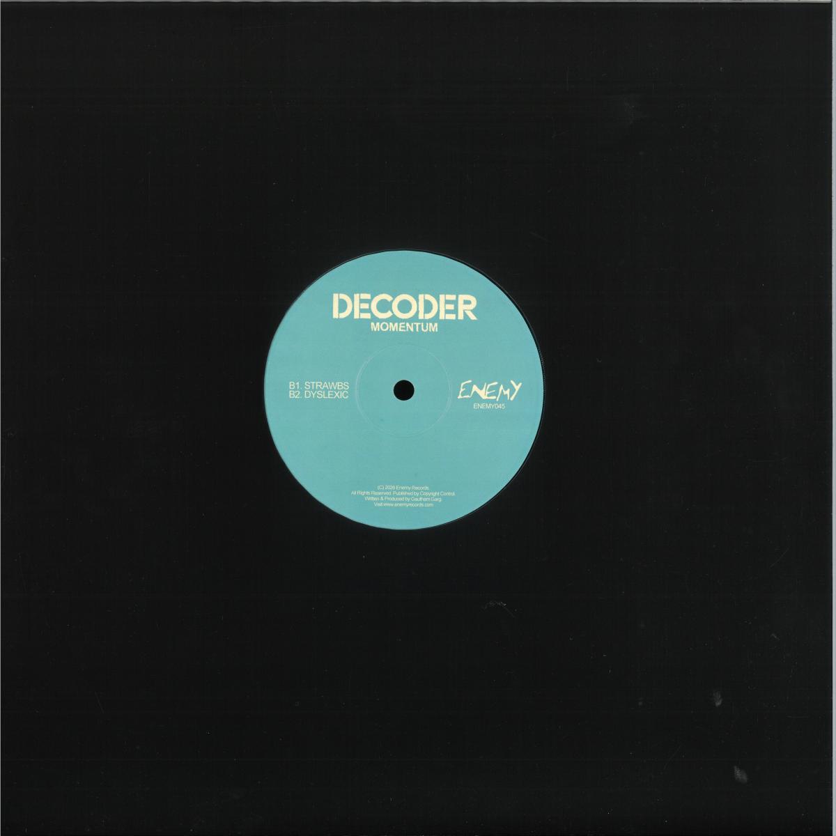 Decoder - Momentum (VINYL 12" Enemy Records ENEMY045) | NEW Mint (M) Mint (M)--