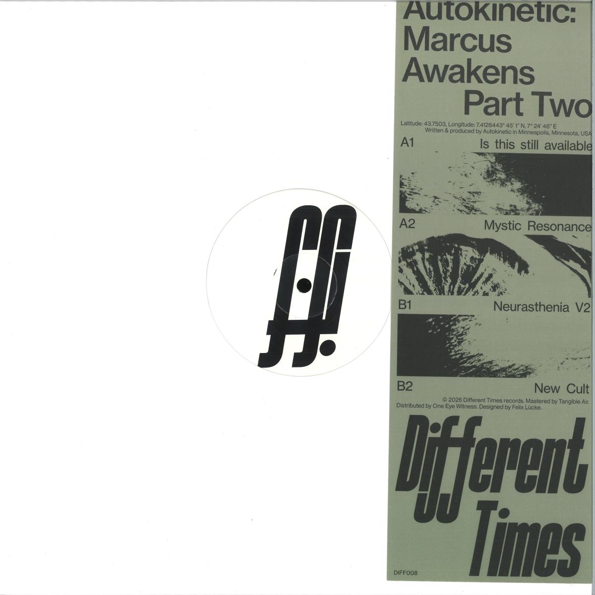 Autokinetic - Marcus Awakens Part Two (VINYL 12" Different Times DIFF008) | NEW Mint (M) Mint (M)--