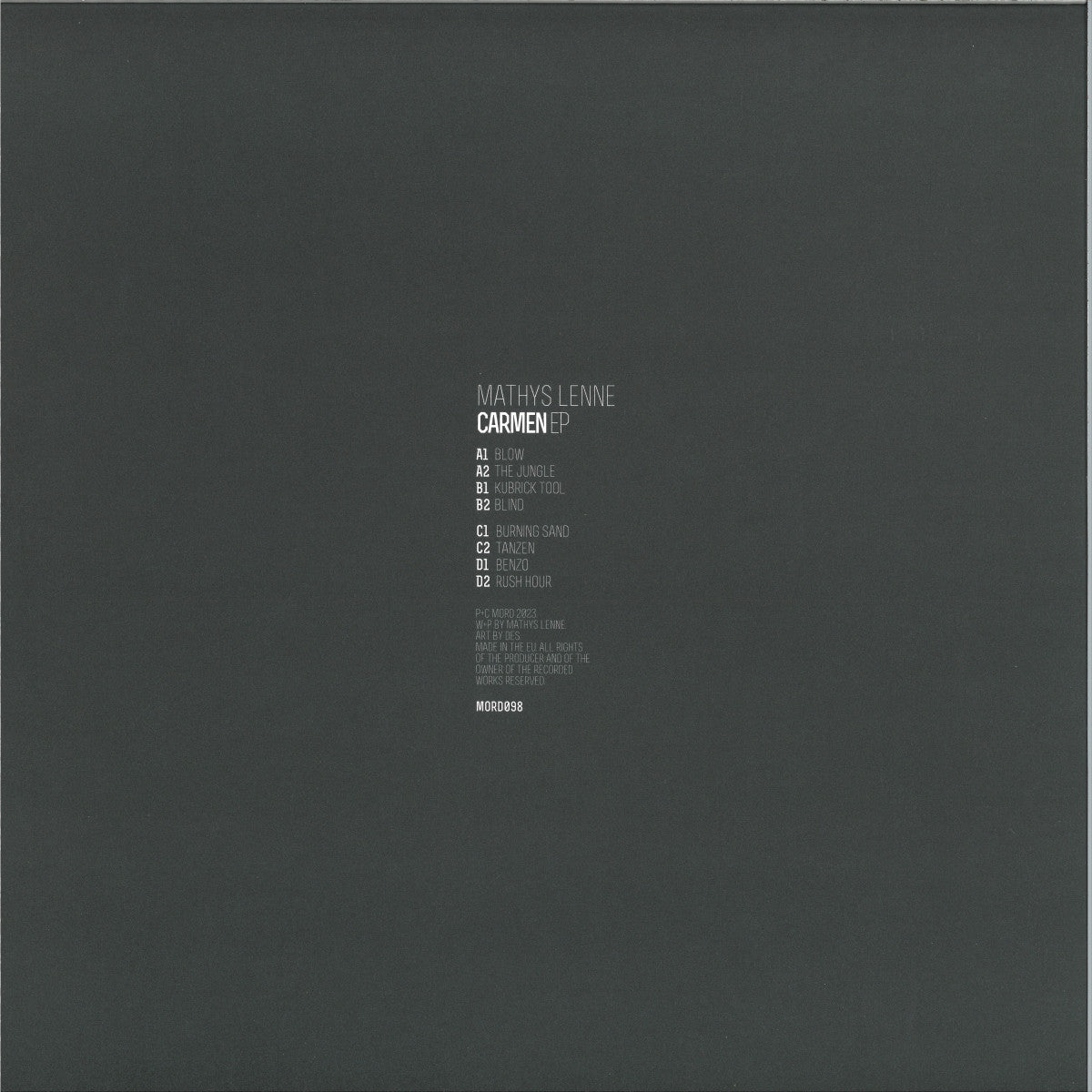Mathys Lenne - (PRESALE 08/21/26) Carmen (VINYL 2x12" Mord MORD098 2023) | NEW--