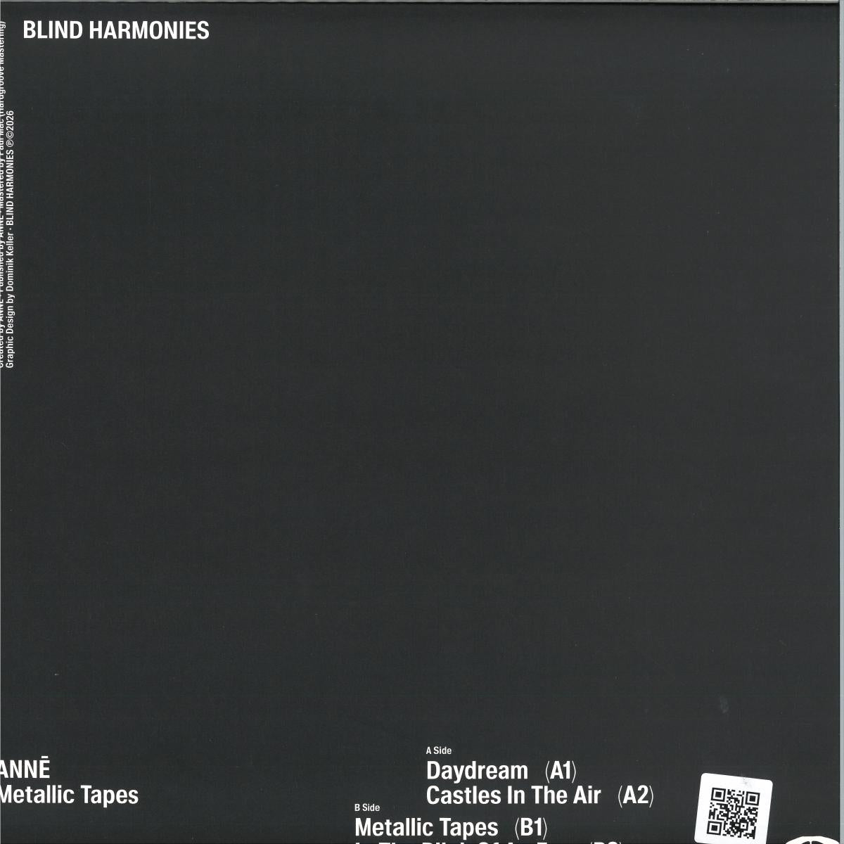 ANNĒ - Metallic Tapes EP (VINYL 12" BLIND HARMONIES BLND001) | NEW Mint (M) Mint (M)--
