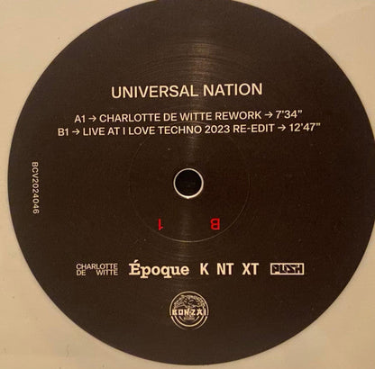 Universal Nation (Charlotte de Witte Rework + Live at I Love Techno 2023 Re-Edit) | Mint (M) Mint (M)--