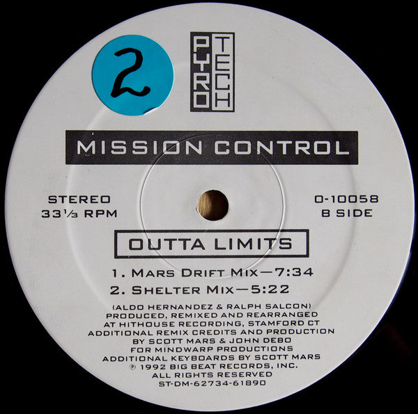 Mission Control - Outta Limits (Remixes) | Excellent (EX) Generic--