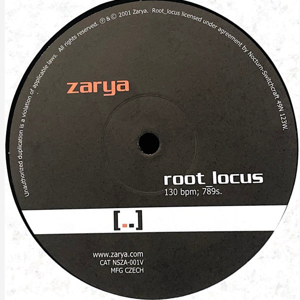 Zarya - Root_Locus / Laufer (VINYL) | Excellent (EX) Near Mint (NM)--