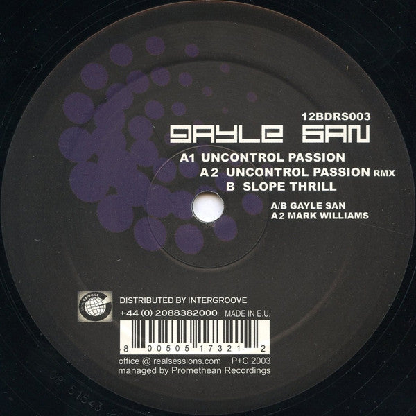 Gayle San - Uncontrol Passion (VINYL) | Excellent (EX) Generic--