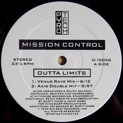 Mission Control - Outta Limits (Remixes) | Excellent (EX) Generic--
