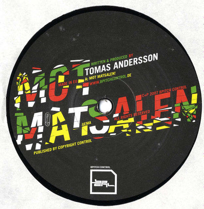 Tomas Andersson - Mot Matsalen! / Dubbel Problematik (VINYL) |--