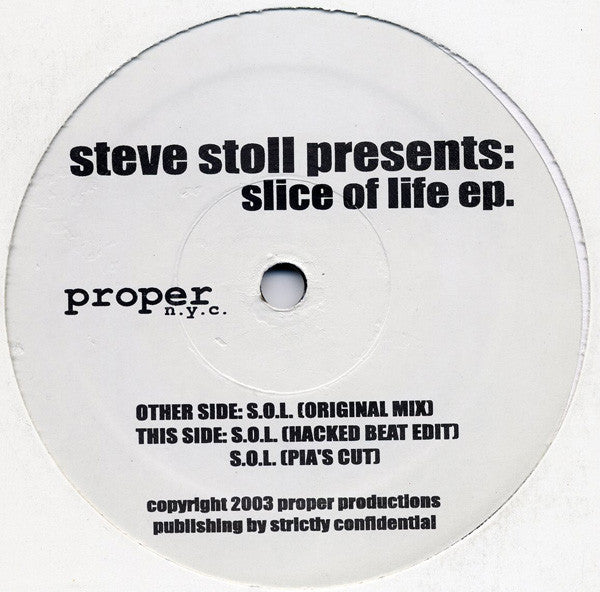 Steve Stoll - Slice Of Life EP (VINYL) | Near Mint (NM or M-) Generic--