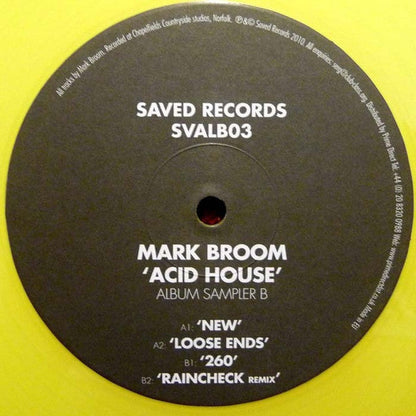 MARK BROOM - Acid House (Album Sampler B)(YELLOW VINYL) | Near Mint (NM) Generic--
