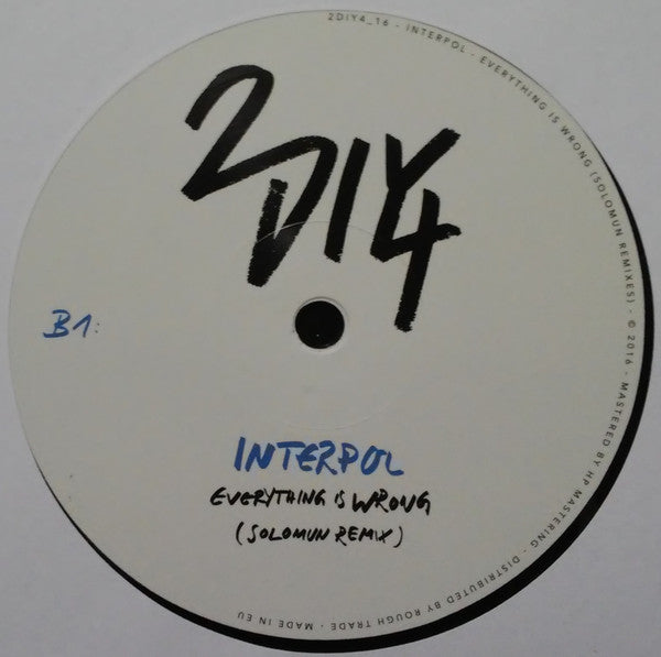 Interpol Everything Is Wrong (Solomun Remix) 12" Mint (M) Mint (M)--
