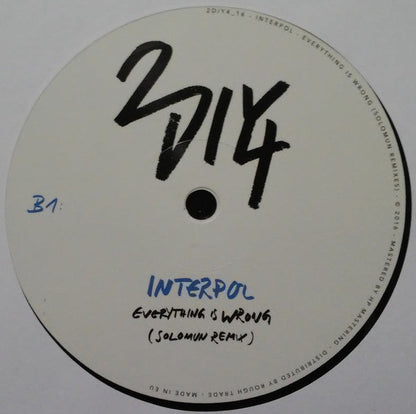 Interpol Everything Is Wrong (Solomun Remix) 12" Mint (M) Mint (M)--