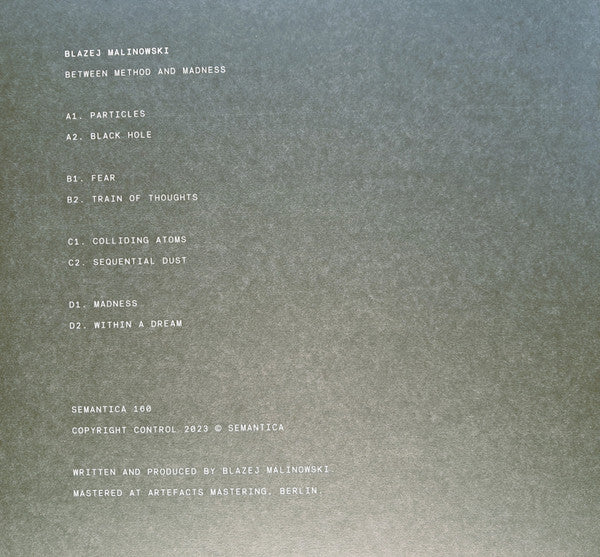 Blazej Malinowski - Between Method And Madness | Mint (M) Mint (M)--