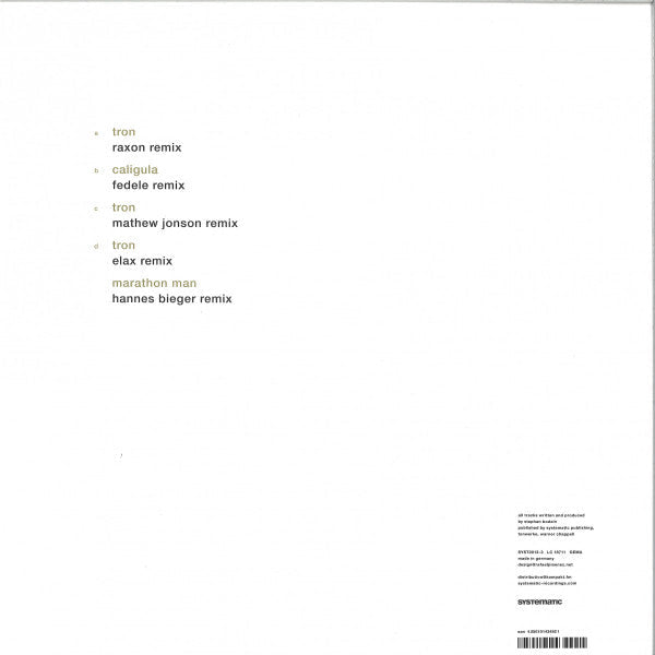 Stephan Bodzin - Tron Caligula Marathon Man The Remixes | Mint (M) Mint (M)-