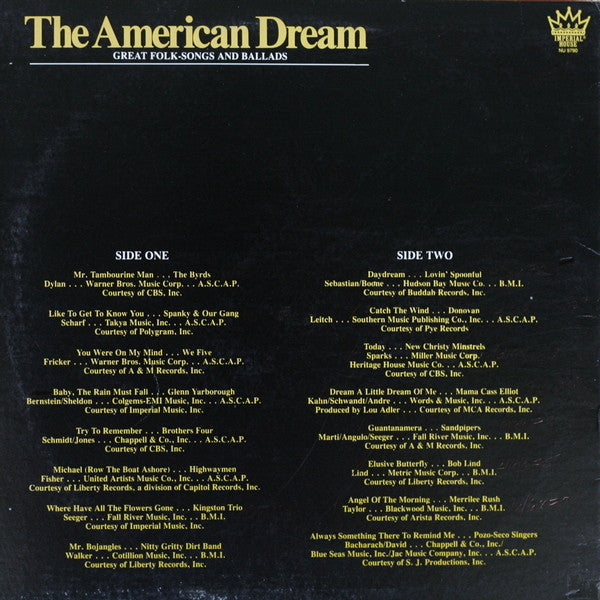 Various - The American Dream - Great Folk Songs And Ballads | Near Mint (NM) Very Good Plus (VG+)-