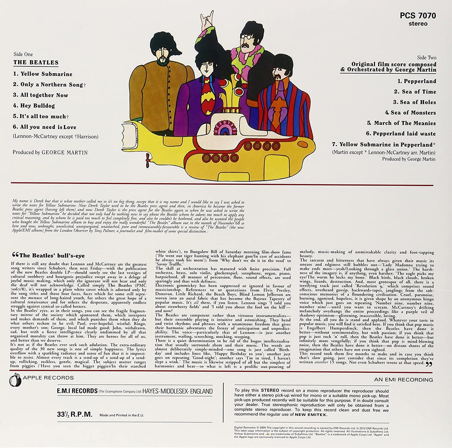 The Beatles - Yellow Submarine (180 Gram Vinyl, Remastered, Reissue) | Mint (M) Mint (M)-