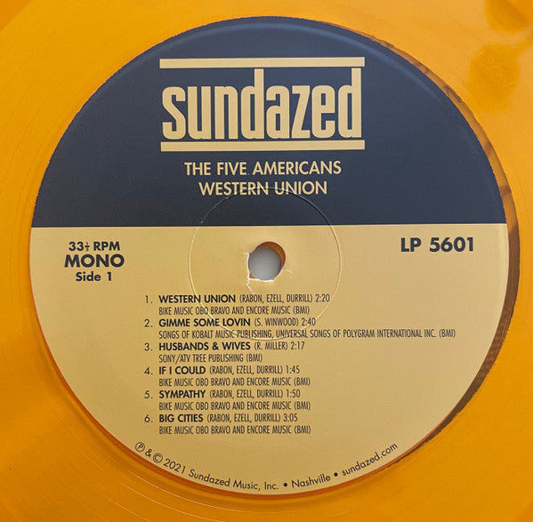 The Five Americans - Western Union / Sound Of Love (COLOR VINYL) | Mint (M) Mint (M)-
