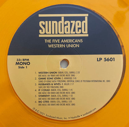 The Five Americans - Western Union / Sound Of Love (COLOR VINYL) | Mint (M) Mint (M)-