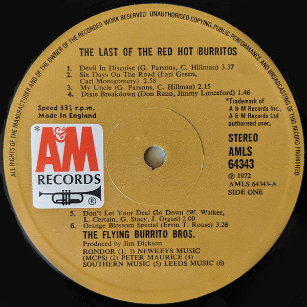 The Flying Burrito Bros - The Last Of The Red Hot Burritos | Very Good Plus (VG+) Near Mint (NM)-