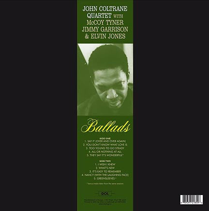 The John Coltrane Quartet Ballads DOL LP, Album, RE, 180 Mint (M) Mint (M)-
