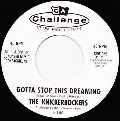 The Knickerbockers - Gotta Stop This Dreaming / I Want A Girl For Christmas (7" VINYL) | Mint (M) Mint (M)-
