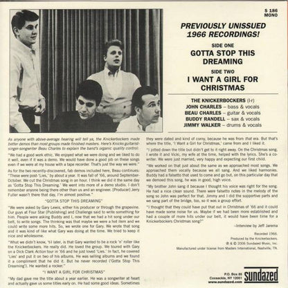 The Knickerbockers - Gotta Stop This Dreaming / I Want A Girl For Christmas (7" VINYL) | Mint (M) Mint (M)-