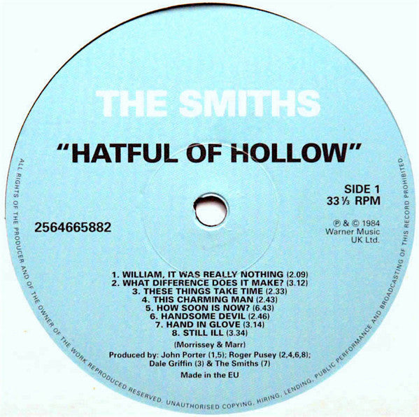 The Smiths Hatful Of Hollow Rhino Records (2), Rhino Records (2) LP, Comp, RE, 180 Mint (M) Mint (M)-