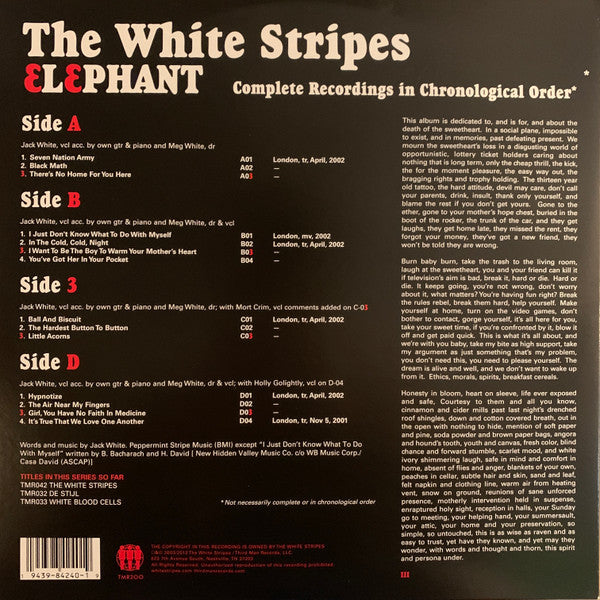 The White Stripes - Elephant (VINYL) | Mint (M) Mint (M)-