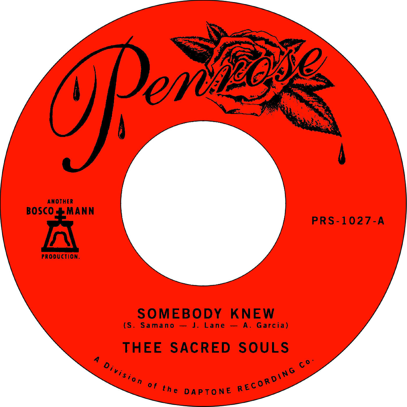 Thee Sacred Souls - Somebody Knew B/W We Don'T Have To Be Alone (7" VINYL) | Mint (M) Mint (M)-