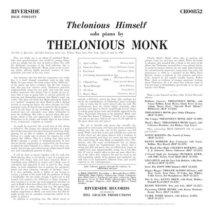 Thelonious Monk - Thelonious Himself (Original Jazz Classics Series) (180 Gram Vinyl) |-