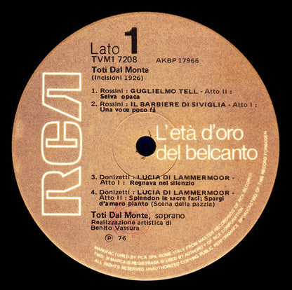 Toti Dal Monte | Near Mint (NM) Very Good Plus (VG+)-
