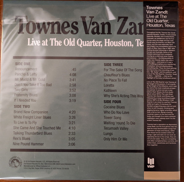 Townes Van Zandt - Live At The Old Quarter, Houston, Texas (COLOR VINYL) | Mint (M) Mint (M)-