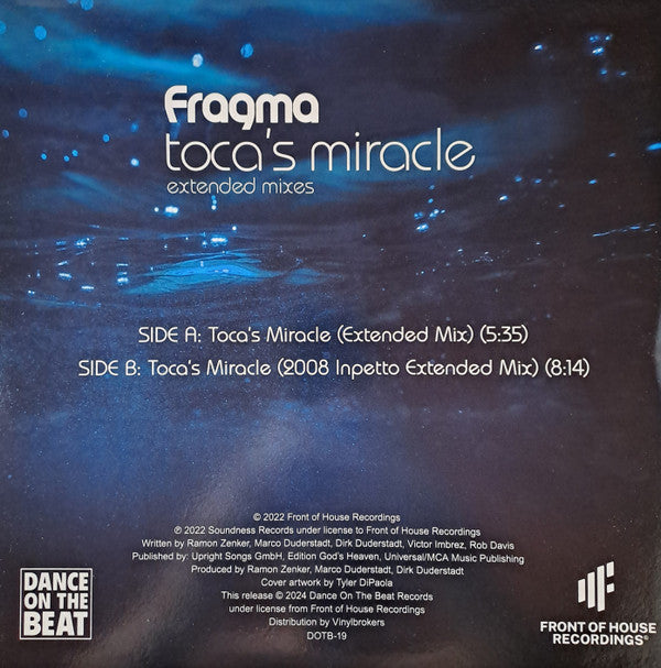Toca's Miracle (Extended Mixes)(WHITE VINYL) | Mint (M) Mint (M)-