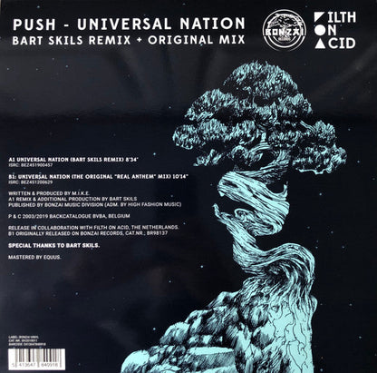 PUSH - Universal Nation (Bart Skils Remix + Original Mix)(TRANSLUCENT BLUE VINYL) | Mint (M) Mint (M)-