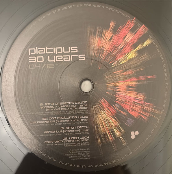 Platipus 30 Years 04/12 (VINYL 12") | Mint (M) Mint (M)-