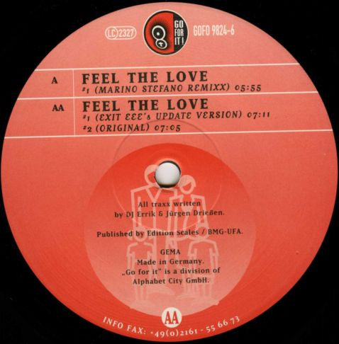 E & B Project - Feel The Love (Marino Stefano Remixx) | Very Good (VG) Very Good Plus (VG+)--