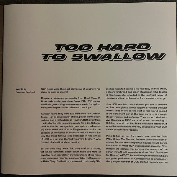 UGK - Too Hard to Swallow (2xCOLOR VINYL / VMP) | Mint (M) Mint (M)-