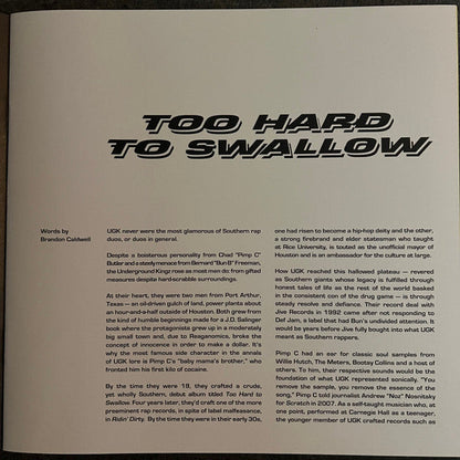 UGK - Too Hard to Swallow (2xCOLOR VINYL / VMP) | Mint (M) Mint (M)-