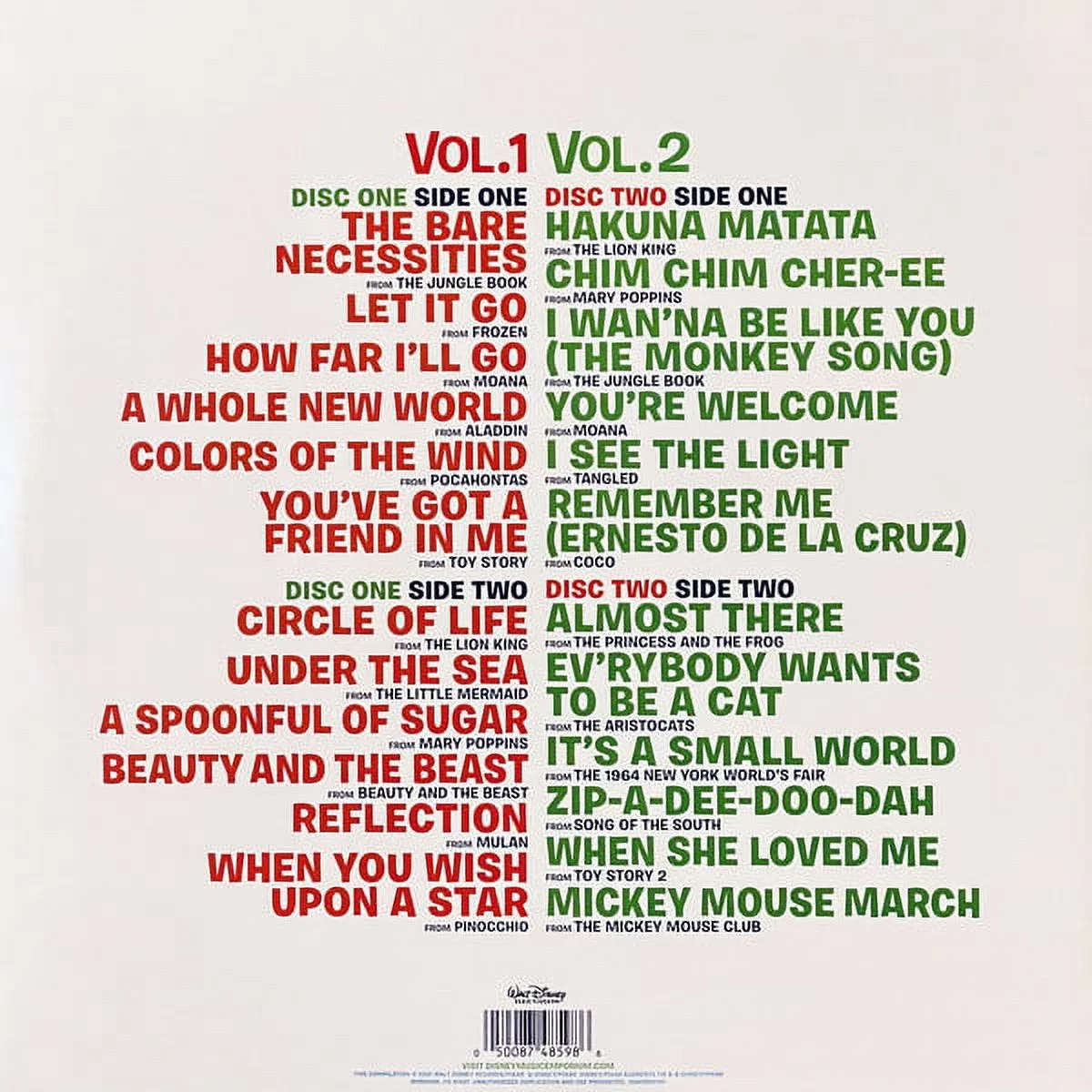 Various Artists - Disney Ultimate Hits Vol.1 & 2 (Limited Edition, Green & Blue Vinyl) (2 Lp's) | Mint (M) Mint (M)-