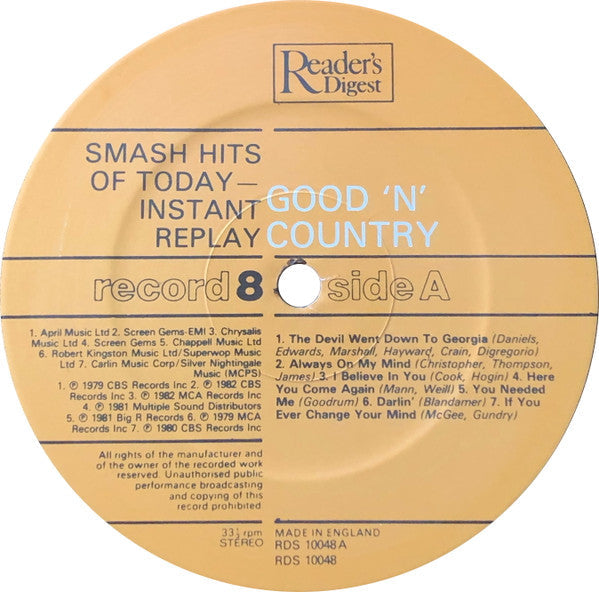 Smash Hits Of Today - Instant Replay | Near Mint (NM) Near Mint (NM)-