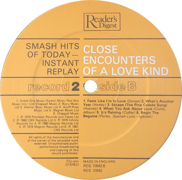 Smash Hits Of Today - Instant Replay | Near Mint (NM) Near Mint (NM)-