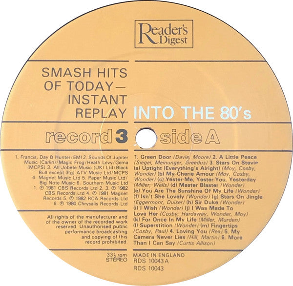 Smash Hits Of Today - Instant Replay | Near Mint (NM) Near Mint (NM)-