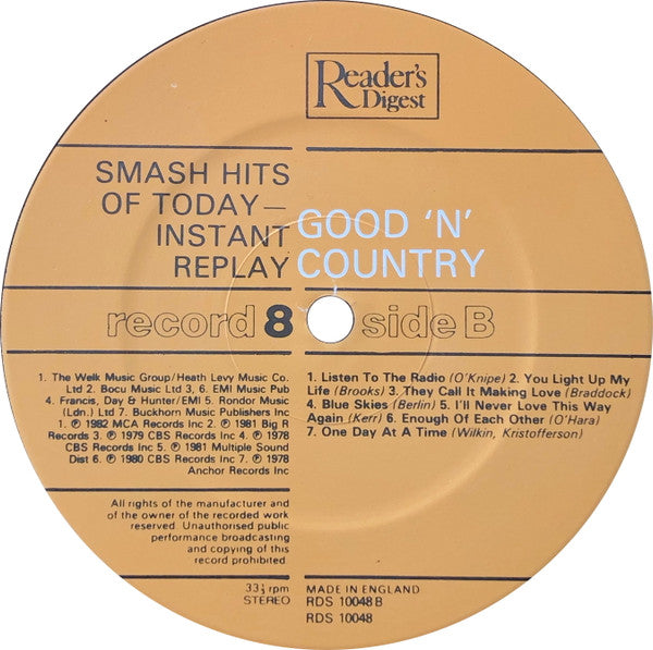 Smash Hits Of Today - Instant Replay | Near Mint (NM) Near Mint (NM)-