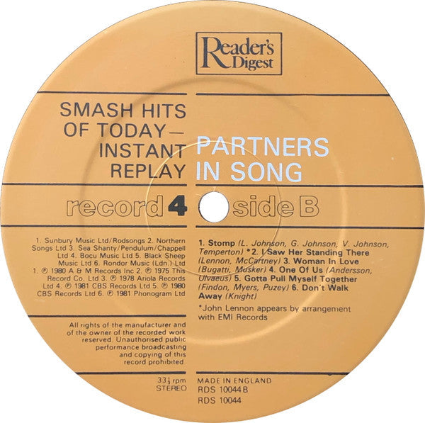 Smash Hits Of Today - Instant Replay | Near Mint (NM) Near Mint (NM)-